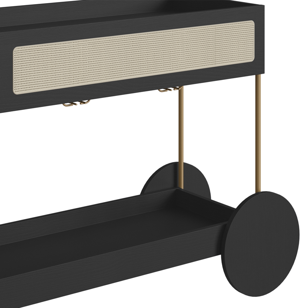 Carrinho Bar Porta Taças 110 CM Pes Metal Oslo 28964 Nero Artesano