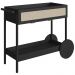 Carrinho Bar Porta Taças 112 CM Pes Madeira Oslo 27964 Nero Artesano