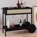 Carrinho Bar Porta Taças 112 CM Pes Madeira Oslo 27964 Nero Artesano
