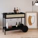 Carrinho Bar Porta Taças 112 CM Pes Madeira Oslo 27964 Nero Artesano