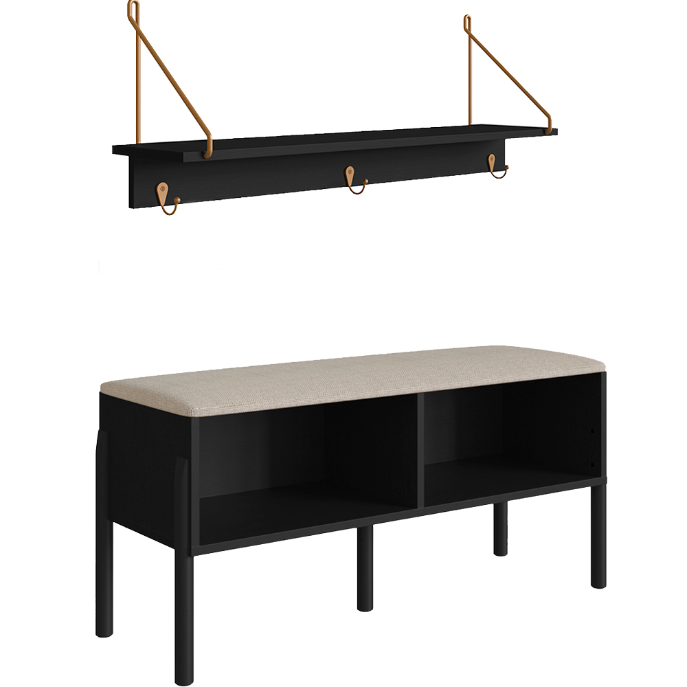 Conjunto Sapateira Banco e Prateleira Nero Artesano