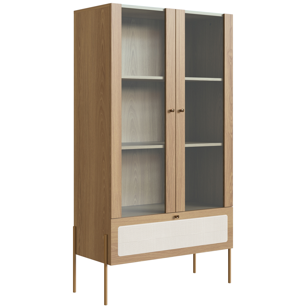 Cristaleira 2 PT Vidro 1 GVT Pes Metal 28963 Hanover Artesano