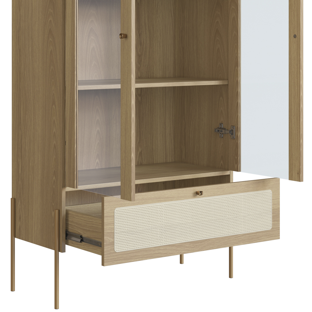 Cristaleira 2 PT Vidro 1 GVT Pes Metal 28963 Hanover Artesano