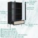 Cristaleira 2 PT Vidro 1 GVT Pes Metal 28963 Nero Artesano