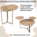 Kit Mesa Centro e Lateral Chanfrada Pes Metal Dourado Hanover Artesano