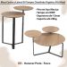 Kit Mesa Centro e Lateral Chanfrada Pes Metal Preto Hanover Artesano