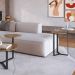 Kit Mesa Centro e Lateral Chanfrada Pes Metal Preto Hanover Artesano