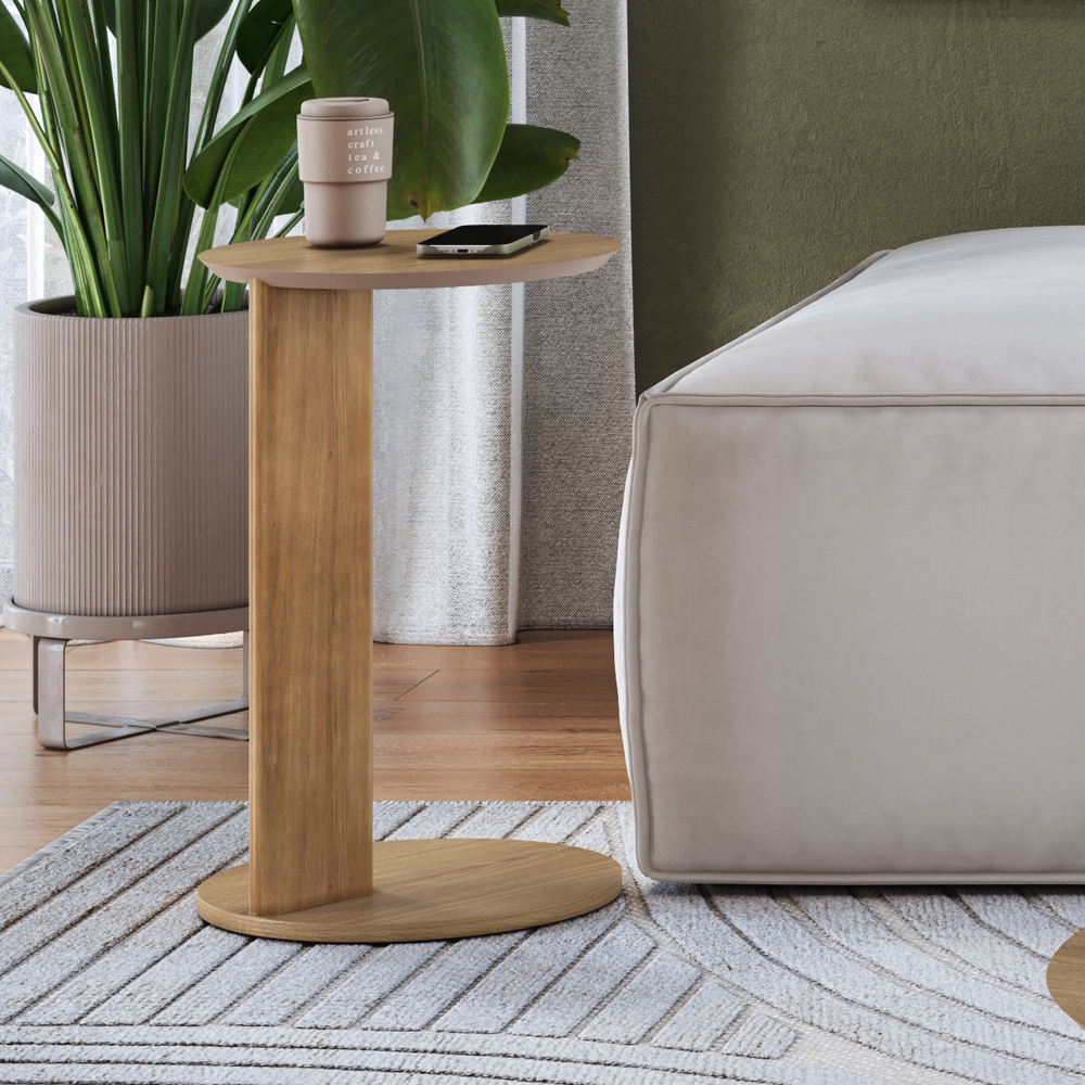 Mesa Apoio Sofa Chanfrada Pe Madeira Hanover 28020 Artesano