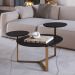Mesa Centro 03 Tampos Chanfrada Pe Metal Dourado Nero Artesano