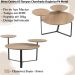 Mesa Centro 03 Tampos Chanfrada Pe Metal Preto Hanover Artesano