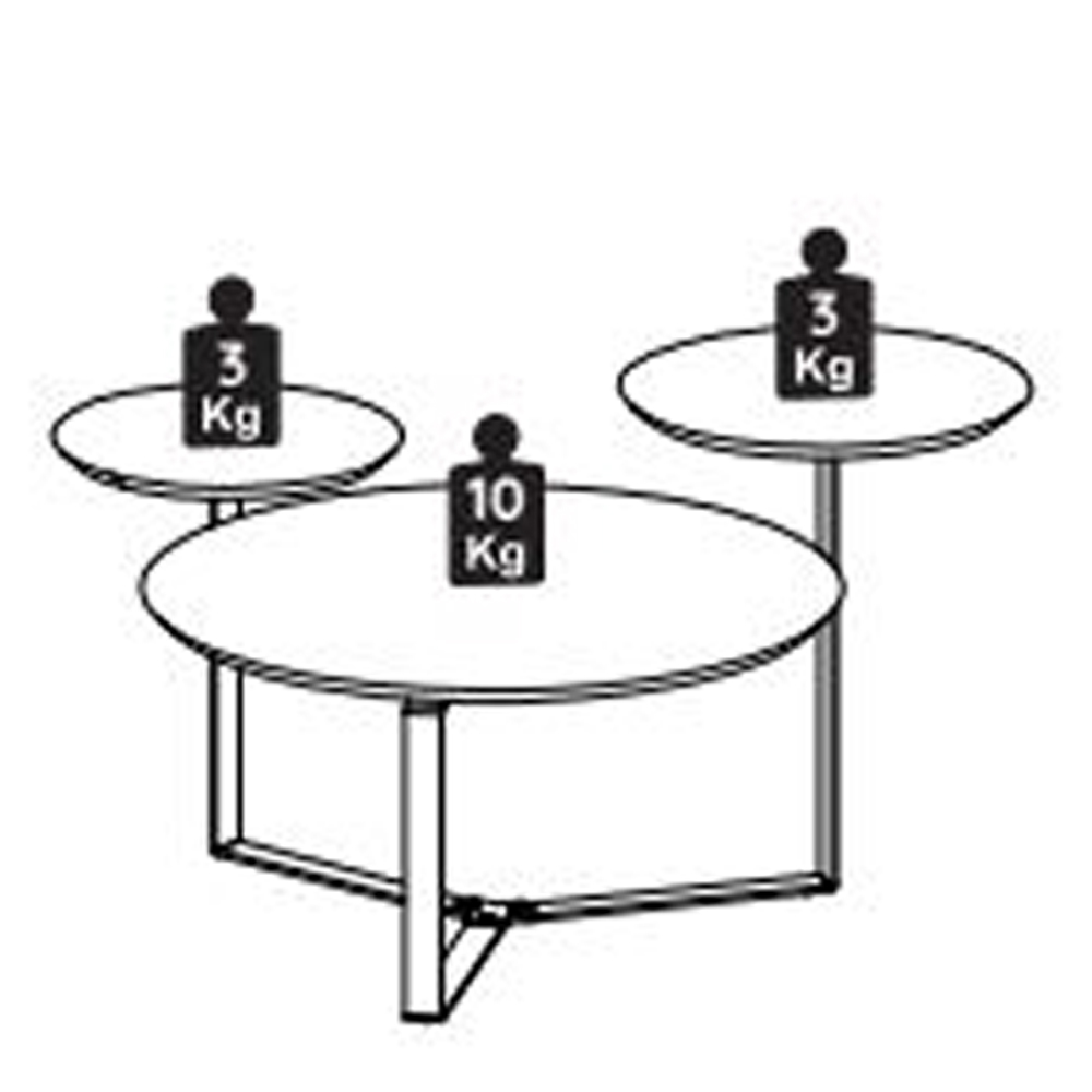 Mesa Centro 03 Tampos Chanfrada Pe Metal Preto Hanover Artesano
