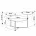 Mesa Centro 03 Tampos Chanfrada Pe Metal Preto Nero Artesano
