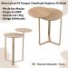 Mesa Lateral 02 Tampos Chanfrada Pe Metal Dourado Hanover Artesano