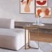 Mesa Lateral 02 Tampos Chanfrada Pe Metal Dourado Hanover Artesano