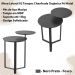 Mesa Lateral 02 Tampos Chanfrada Pe Metal Preto Nero Artesano