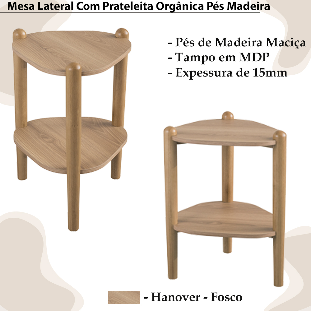 Mesa Lateral Organica Pe Madeira 28013 Hanover Artesano