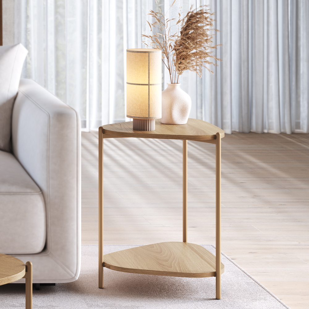 Mesa Lateral Organica Pe Metal Dourado Hanover 28016 Artesano