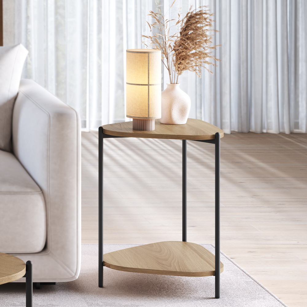 Mesa Lateral Organica Pe Metal Preto Hanover 28016 Artesano