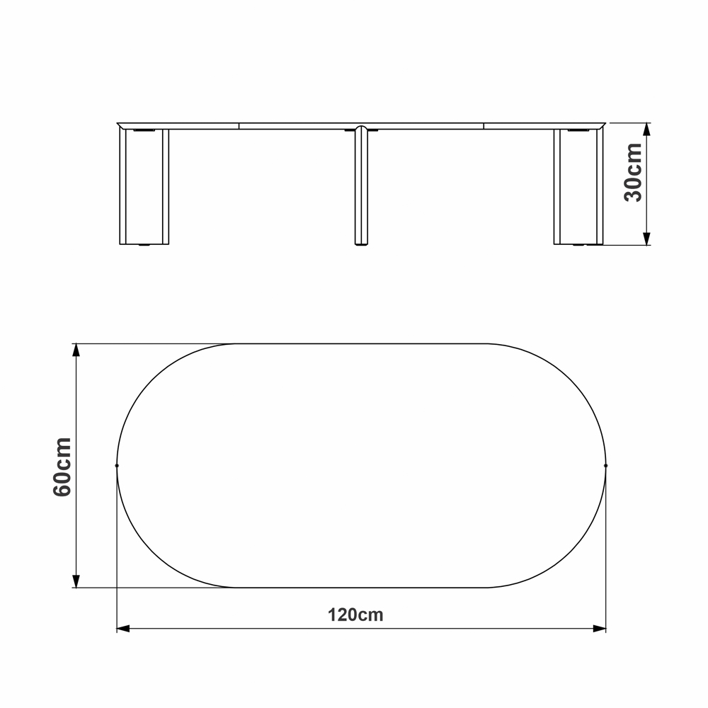 Mesa de Centro Chanfrada Pe Madeira Nero Preto 28017 Artesano