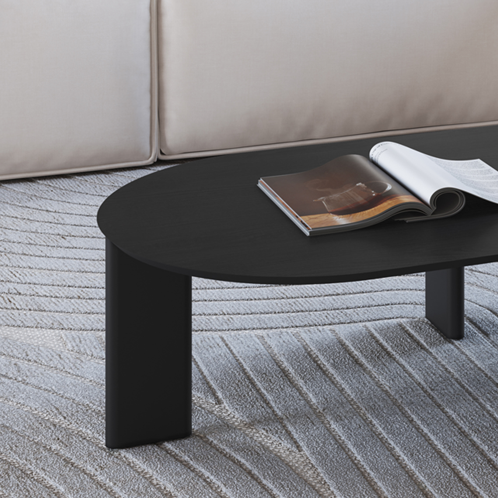 Mesa de Centro Chanfrada Pe Madeira Nero Preto 28017 Artesano
