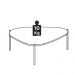 Mesa de Centro Organica Pe Metal Dourado Hanover 28014 Artesano