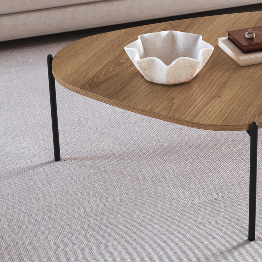 Mesa de Centro Organica Pe Metal Preto Hanover 28014 Artesano