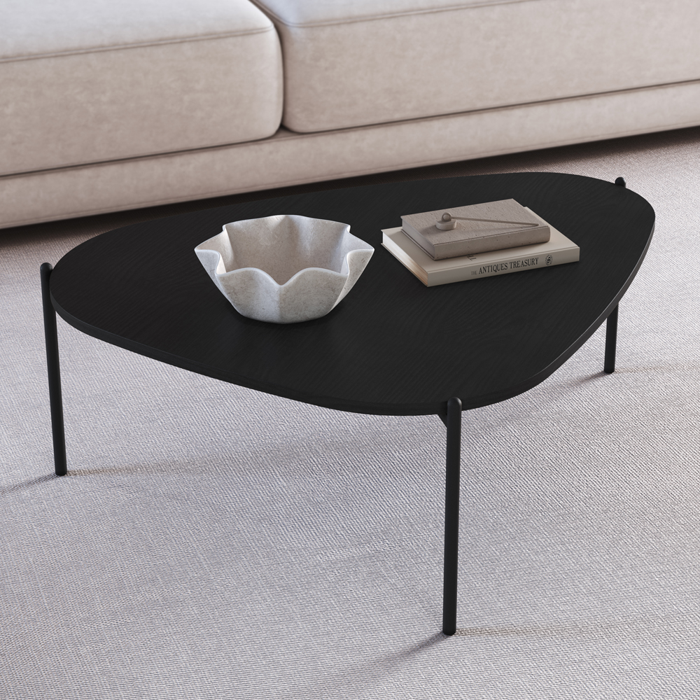 Mesa de Centro Organica Pe Metal Preto Nero 28015 Artesano