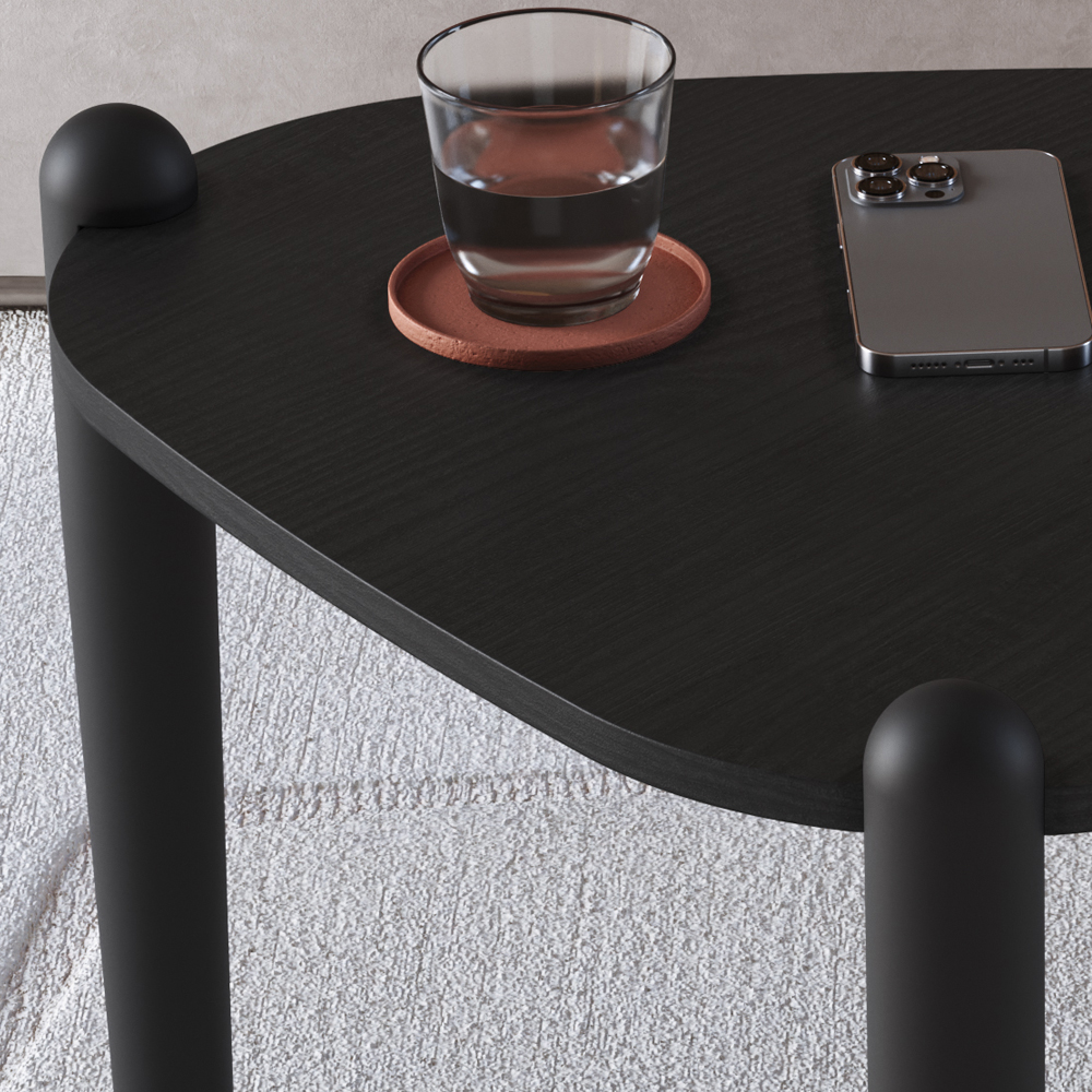 Mesa de Centro Organica Pes Madeira Nero Preto 28011 Artesano