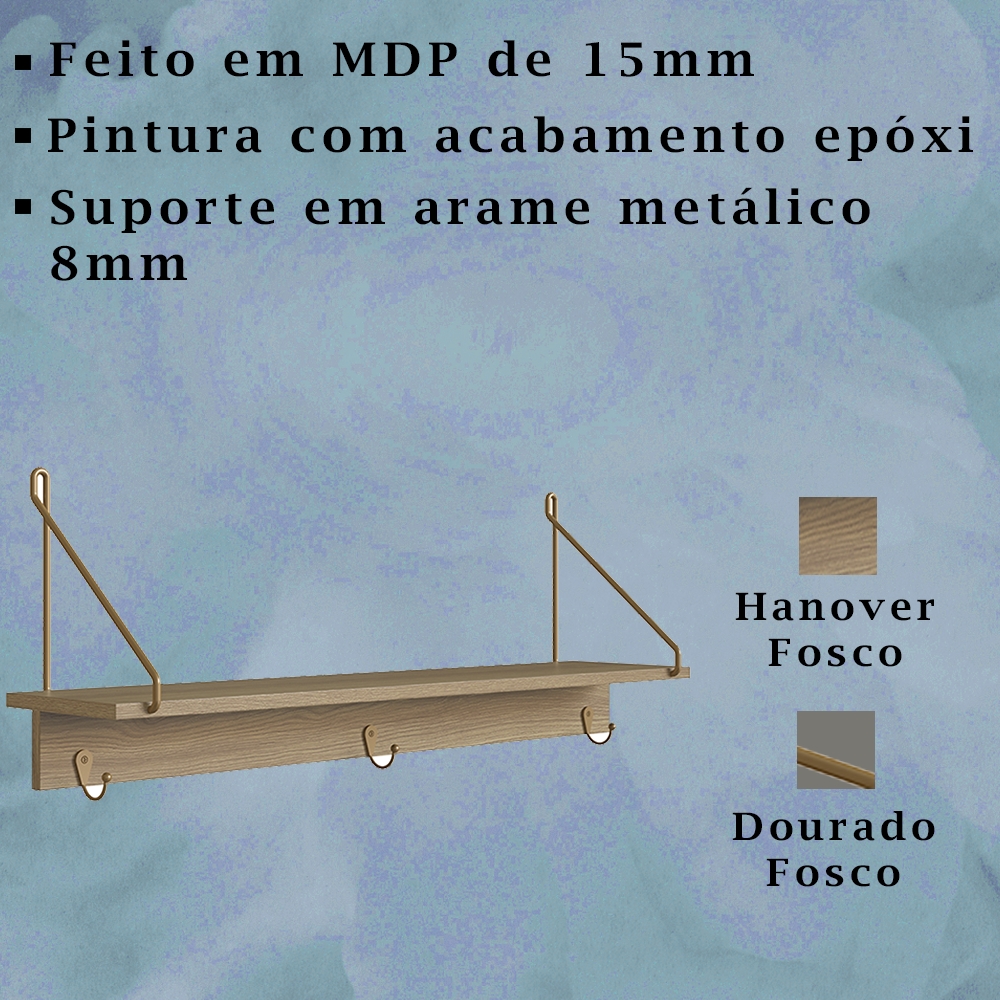 Prateleira Decorativa Tube Hanover Artesano