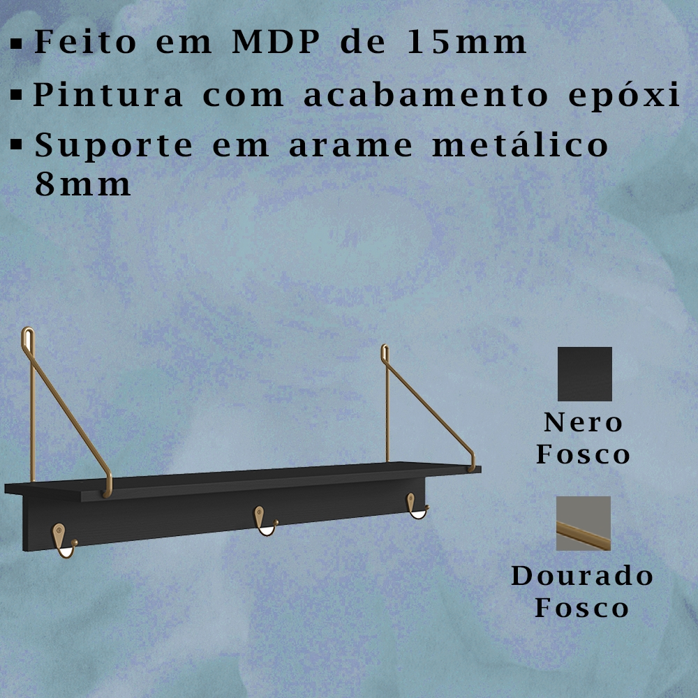 Prateleira Decorativa Tube Nero Artesano