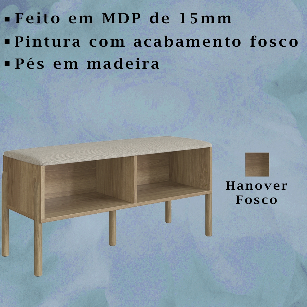 Sapateira Banco Oslo Pes em Madeira Hanover Artesano