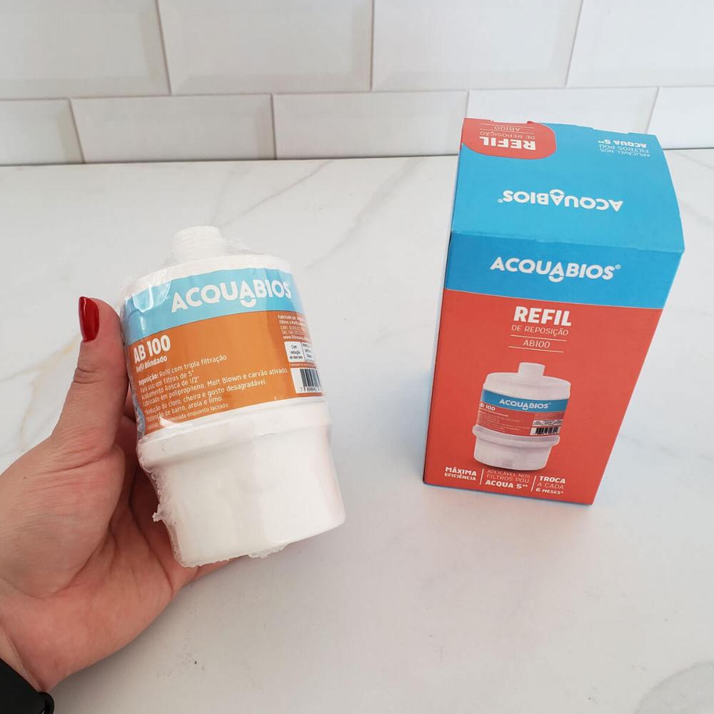 Refil AB 100 BR/TR Acqua 5' Reposição Filtros POU Blindado Tripla Filtração Acquabios