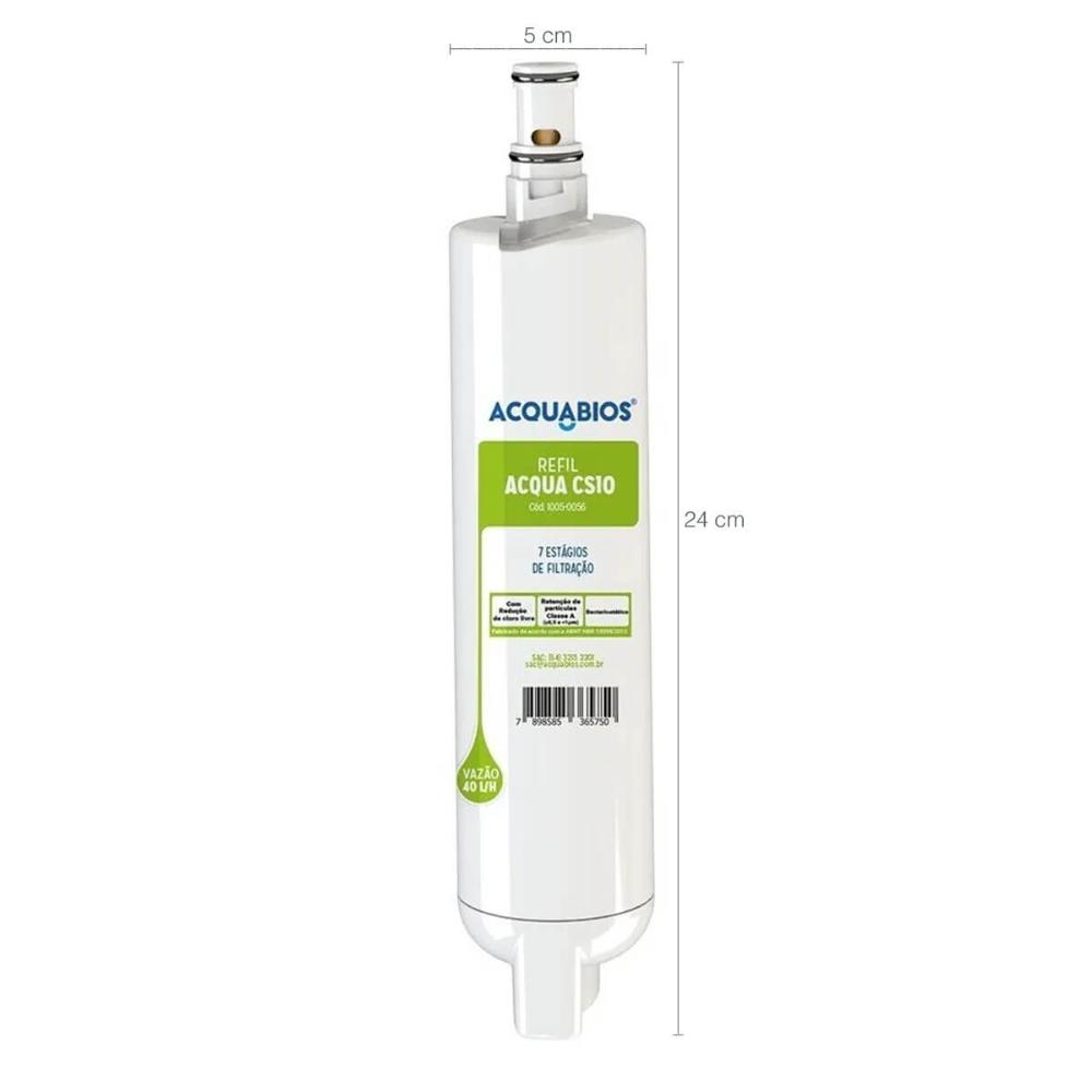 Refil Acqua Filtro Purificador de Água Elétrico CS10 Ultrafiltração Consul Facilite Acquabios