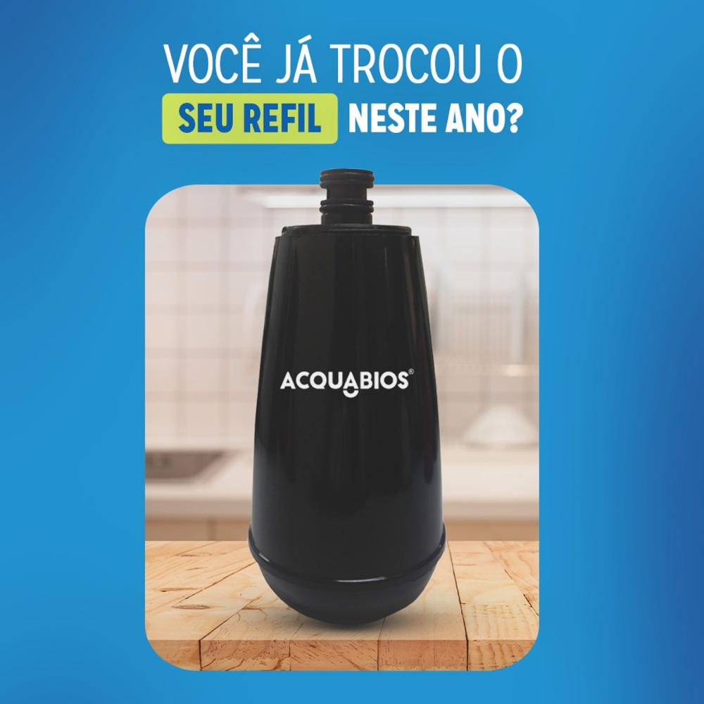 Refil Purificador de Água Colors Quadriseta E05 Acquabios Preto Carvão Ativo