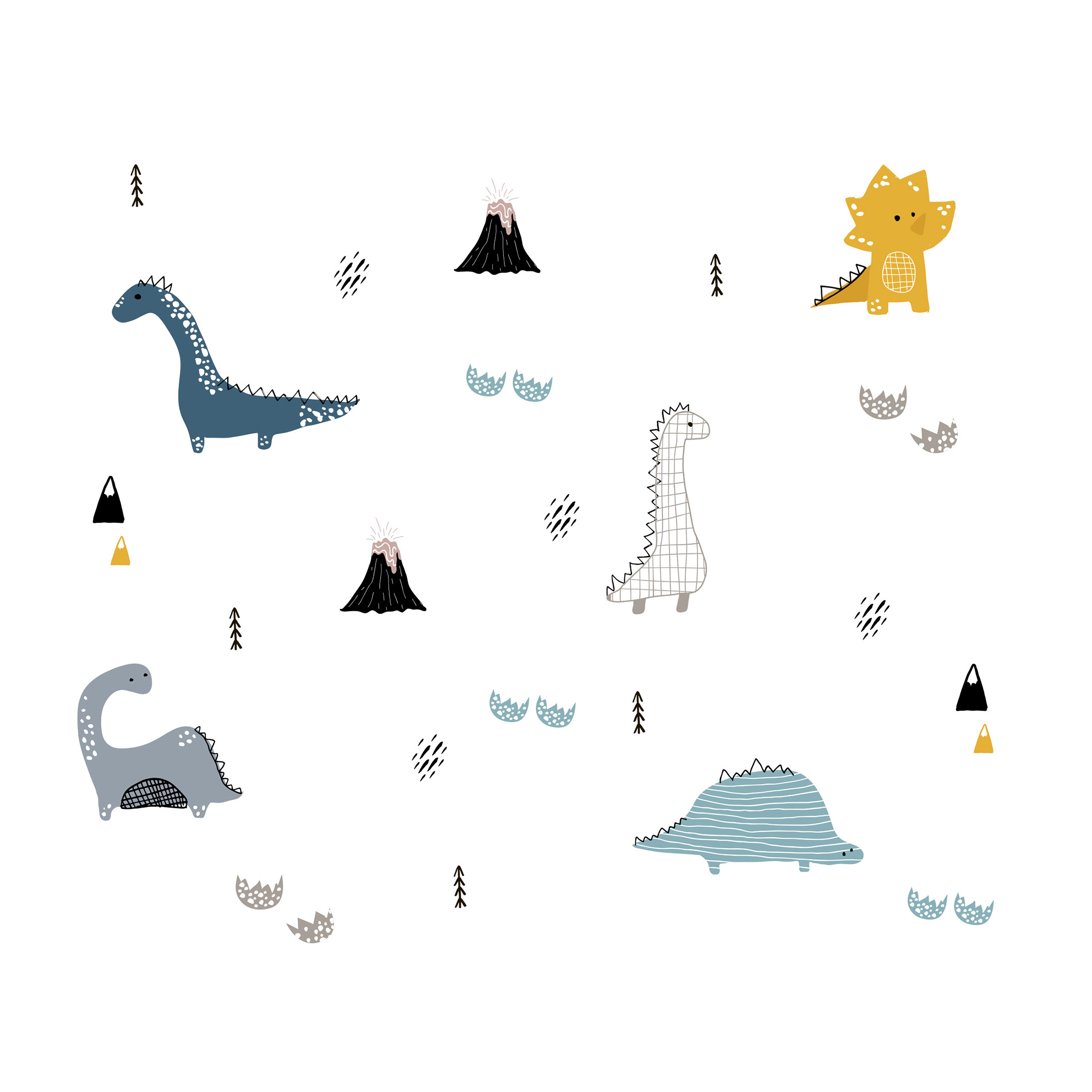 Adesivo de Parede Infantil Dinos Modernos - Dinossauros