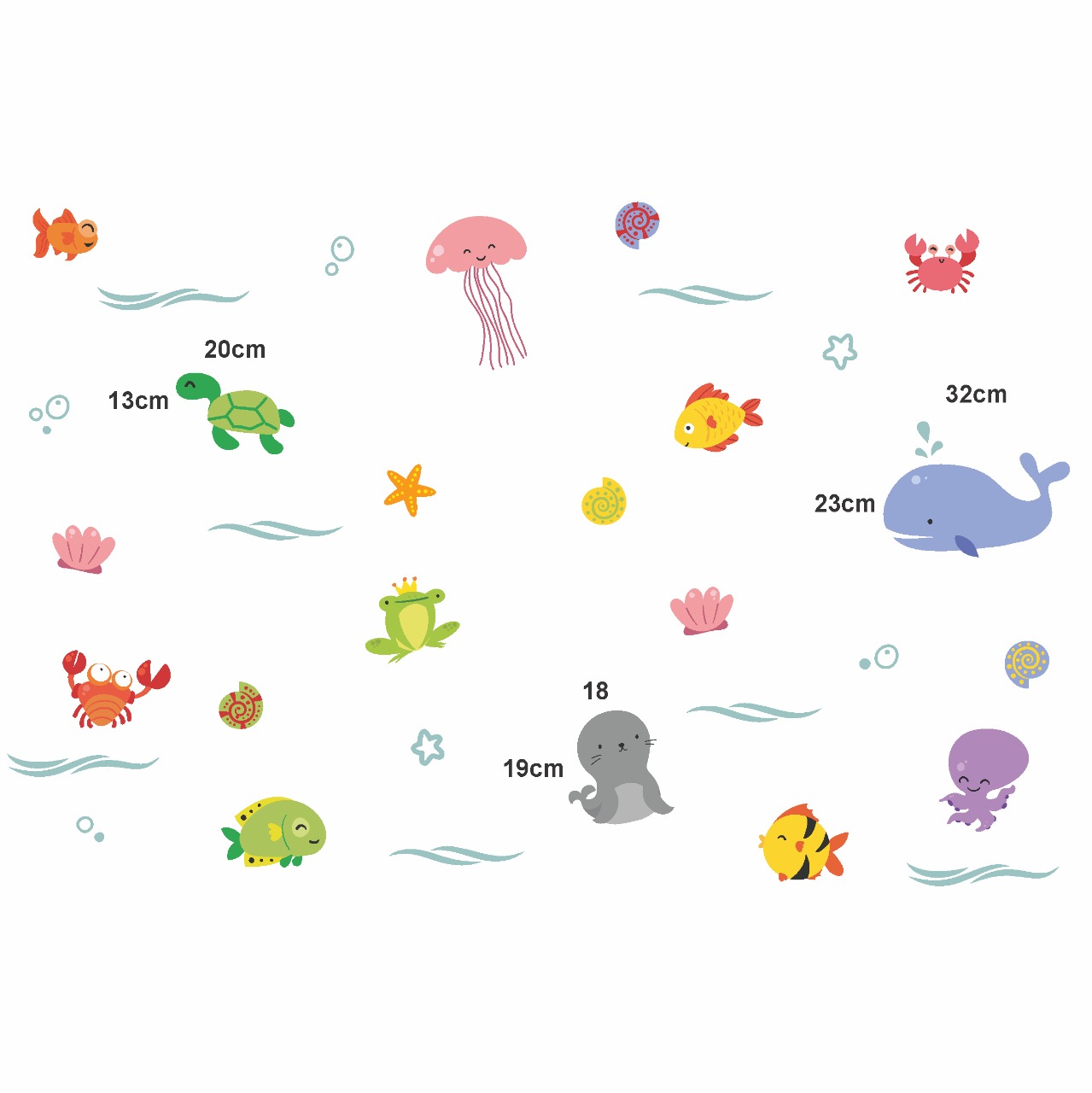 Adesivo de Parede Peixes Felizes - Fundo do Mar