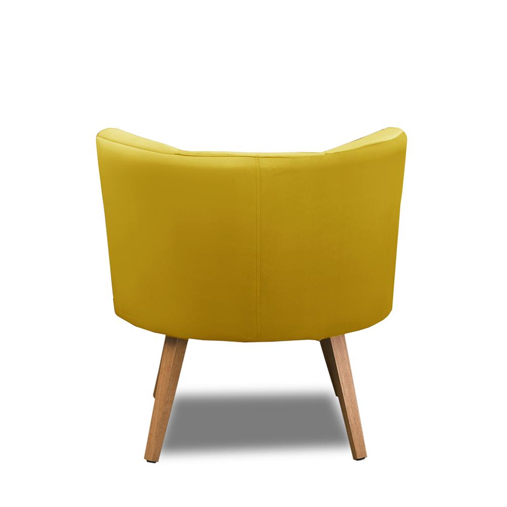 Kit 2 Poltronas Para Sala Decorativa Isa Suede Amarelo Adonai Estofados