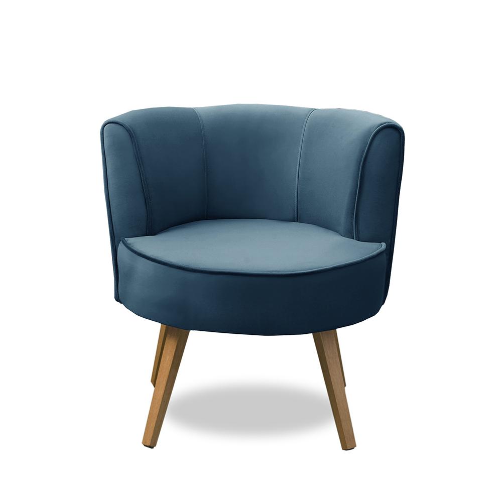 Kit 2 Poltronas Para Sala Decorativa Isa Suede Azul Adonai Estofados