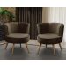 Kit 2 Poltronas Para Sala Decorativa Isa Suede Marrom Adonai Estofados