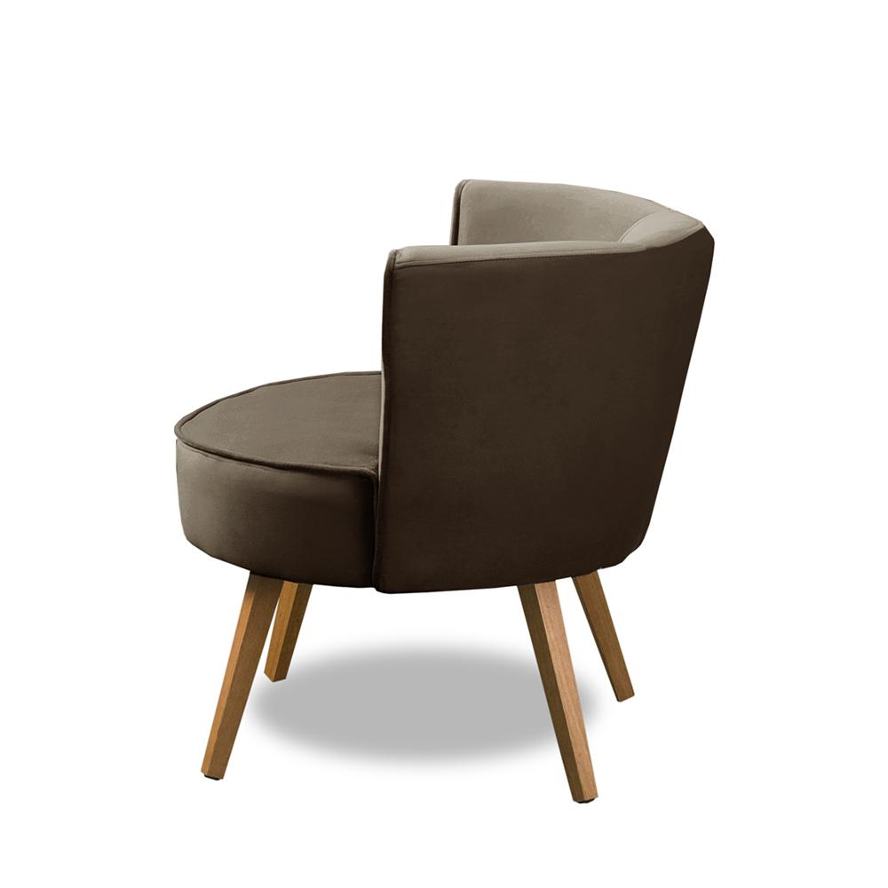 Kit 2 Poltronas Para Sala Decorativa Isa Suede Marrom Adonai Estofados