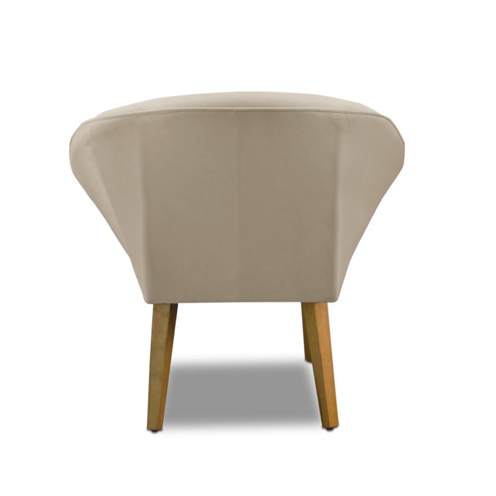 Kit 2 Poltronas Para Sala Decorativa Milena Veludo Bege Adonai Estofados