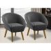 Kit 2 Poltronas Para Sala Decorativa Milena Veludo Cinza Adonai Estofados