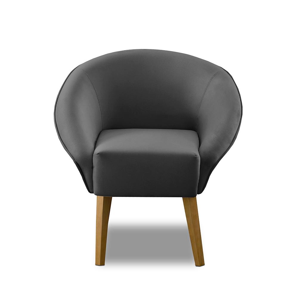 Kit 2 Poltronas Para Sala Decorativa Milena Veludo Cinza Adonai Estofados