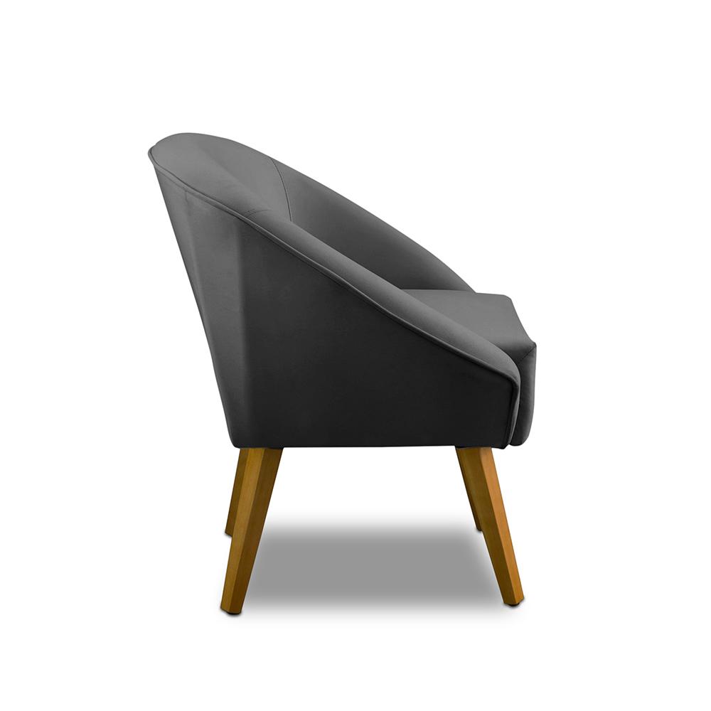 Kit 2 Poltronas Para Sala Decorativa Milena Veludo Cinza Adonai Estofados