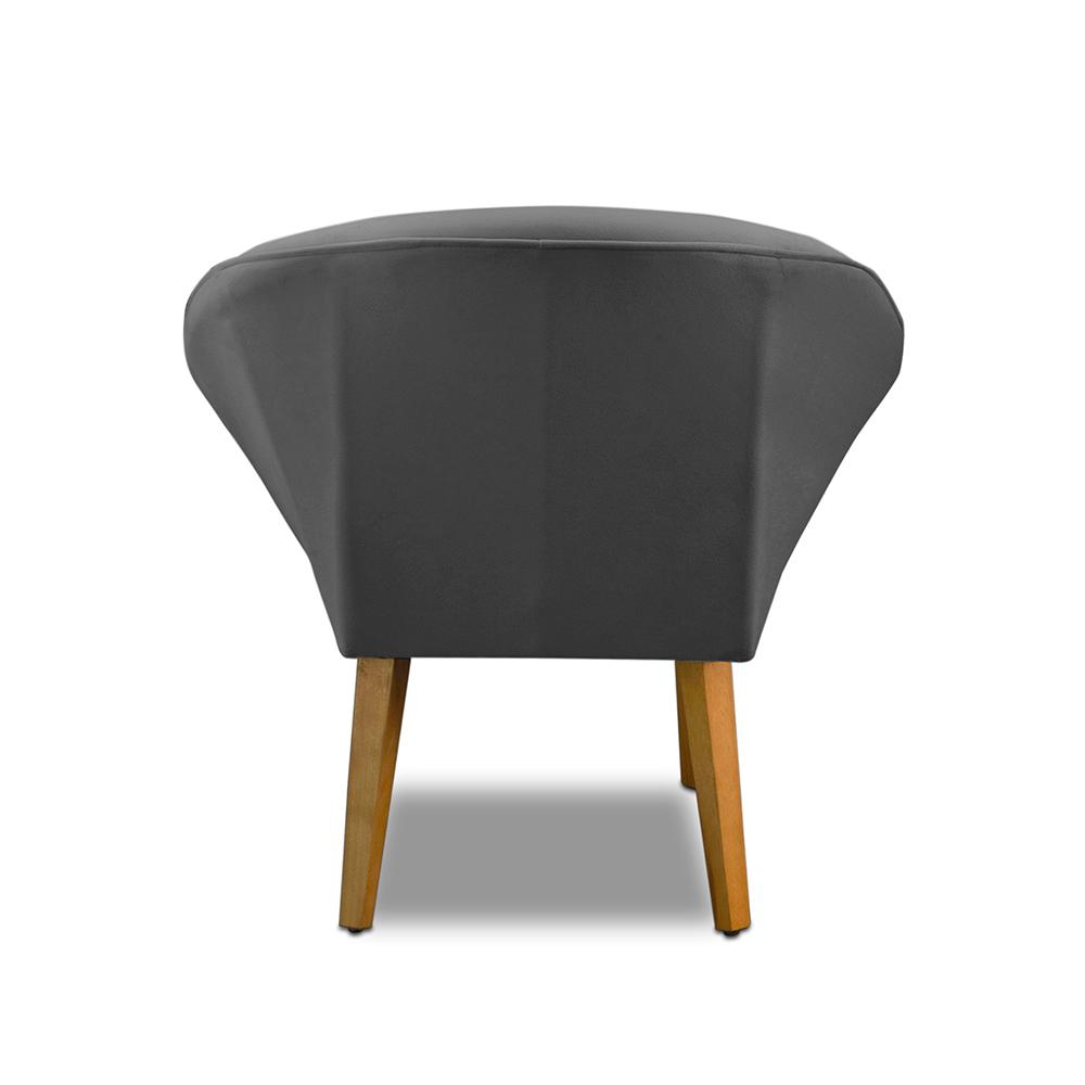 Kit 2 Poltronas Para Sala Decorativa Milena Veludo Cinza Adonai Estofados