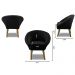 Kit 2 Poltronas Para Sala Decorativa Milena Veludo Preto Adonai Estofados