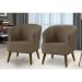 Kit 2 Poltronas Para Sala Decorativa Thais Suede Cappuccino Adonai Estofados