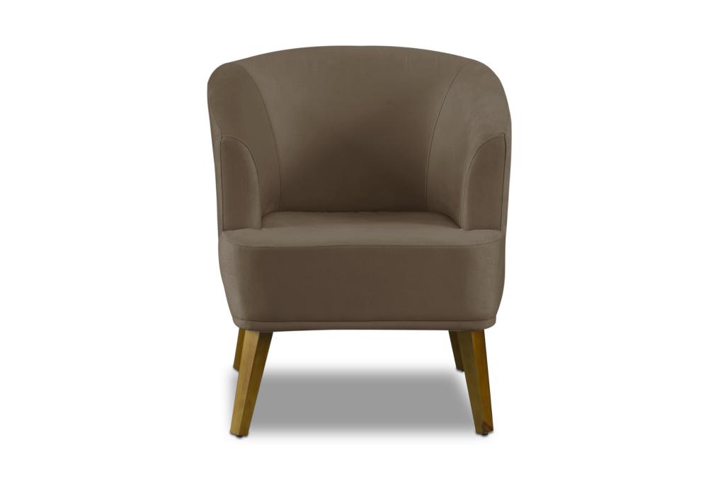 Kit 2 Poltronas Para Sala Decorativa Thais Suede Cappuccino Adonai Estofados