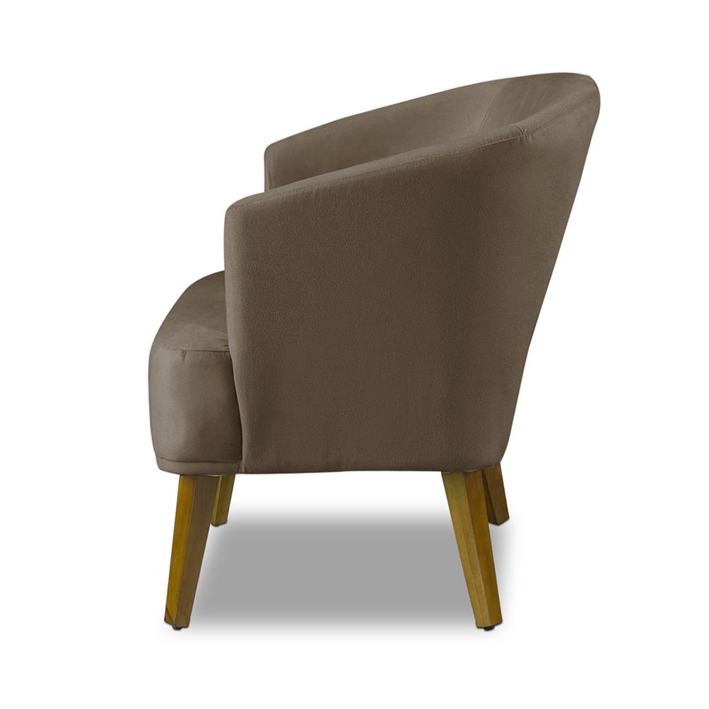 Kit 2 Poltronas Para Sala Decorativa Thais Suede Cappuccino Adonai Estofados