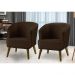 Kit 2 Poltronas Para Sala Decorativa Thais Suede Marrom Adonai Estofados